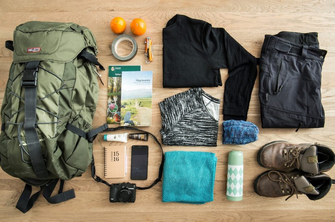 Backpack and other hiking gear. Photo